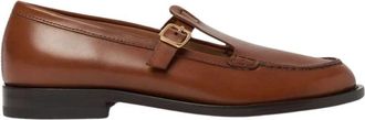 Scarosso T-Bar Edna Loafers - Dames - Loafers - Bruin - 39 1/2 EU - Leer - Schoenen