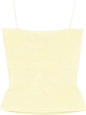 Jacquemus Yellow Square Neck Polka Dot Top