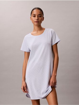 Calvin Klein Womens Viscose Cotton Blend Night Shirt - Blue - XL