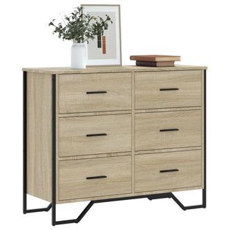 Berkfield Home Chest of Drawers Sonoma Oak 91x35.5x74.5 cm Engineered wood in Brown