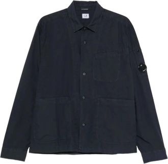 C.P. Company Overshirt in Popeline - Heren - Casual Overhemden - Blauw - 2XL - Katoen - Overhemden