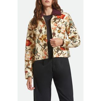 Brixton Mechanics Garage Cotton Canvas Jacket in Botanical Floral at Nordstrom, Size Small