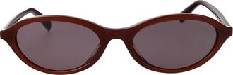Emporio Armani Ovale Dikke Acetaat Zonnebril - Dames - Zonnebrillen - Bruin - 52 MM - Accessoires