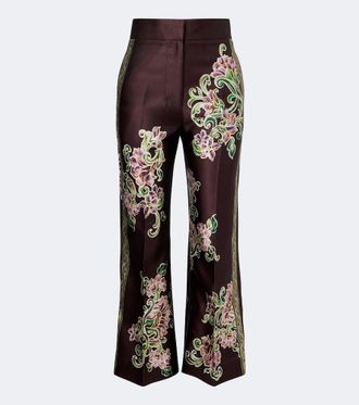 Alemais Al&eacute;mais Josie floral cropped straight pants