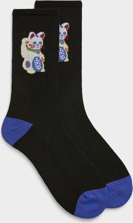 Paul Smith Mens Lucky cat ribbed dress socks