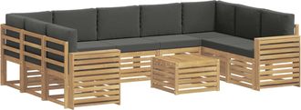 vidaXL Set Di Divani Da Esterno 10 Pz Bianco E Antracite Poliestere Vidaxl