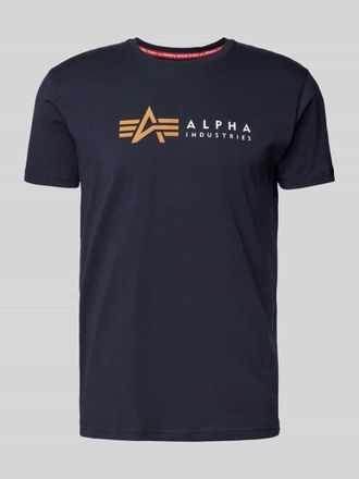 Alpha Industries Alpha Industries T-Shirt mit Label-Print in Dunkelblau, Gr&ouml;&szlig;e S