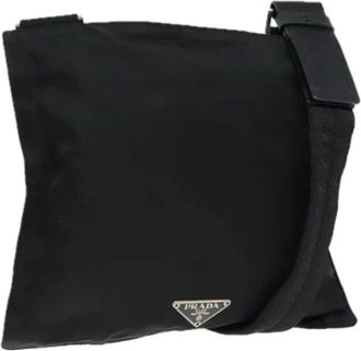Prada Pre-owned Cross Body Bags, female, Black, Size: ONE SIZE Pre-owned Vintage Nylon Shoulder Bag