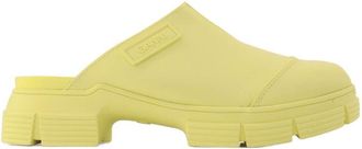 Ganni Mulas retro de goma reciclada amarilla