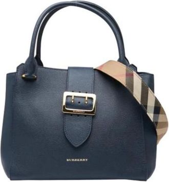Burberry Pre-owned Handbags, female, Blue, Size: ONE SIZE Pre-owned Vintage Leather Handbag