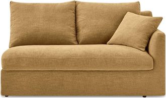 Castlery Agnes Slipcover Storage Loveseat, Brown, Orange Color, Multifunctional Design