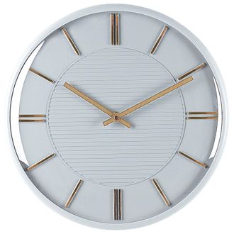 Beliani Beliani - Reloj De Pared Decoraci&oacute;n Colgante &Oslash; 34 Cm Dise&ntilde;o Glamuroso Pl&aacute;stico Sin N&uacute;meros Gris Daroca