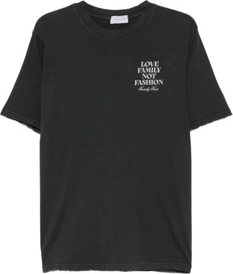 Family Fir$t Milano slogan-print T-shirt - Grey
