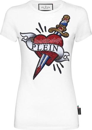 Philipp Plein T-shirt Pure Love - Dames - T-shirts - Wit - XS - Katoen - Tops