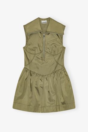 Ganni Dress in Green Nylon - Size 32 Beige