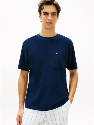 Tommy Hilfiger Mens Terry Toweling Pocket T-Shirt - Navy - XXL