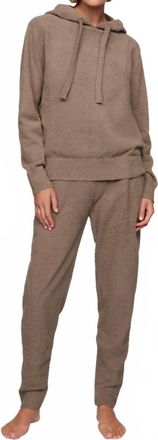 Eberjey Recycled Boucle Hoodie In Taupe