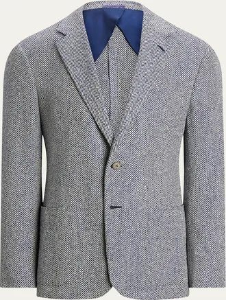 Ralph Lauren Purple Label Mens Kent Herringbone Sport Coat