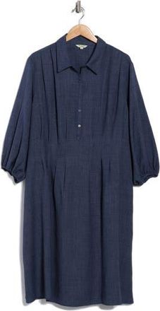 Max Studio Balloon Sleeve Pleated Waist Shirtdress in Heather Indigo at Nordstrom Rack, Size 1 X