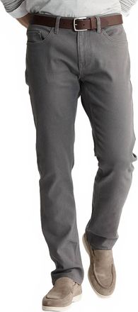 Jachs NY Straight Fit Stretch Bull Denim Pants In Grey