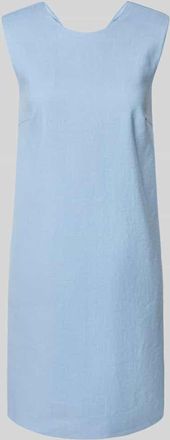 Windsor Knielanges Kleid aus Leinen-Mix mit Rundhalsausschnitt in Hellblau, Gr&ouml;&szlig;e 38