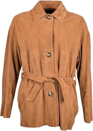 Peuterey Jassen, Dames, Bruin, XL, Leer, Machuca Suede