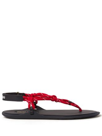 Miu Miu Leren sandalen - Rood