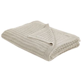 Beliani Beliani - Colcha Decorativa Ropa De Cama Algod&oacute;n 150 X 200 Cm Beige Claro Ilen