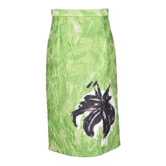 Stella Jean Dames, Rokken, Groen, Maat: S Viscose