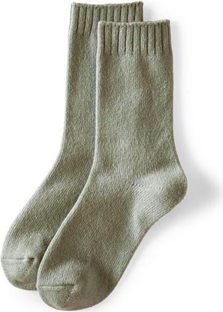 Lands End CashTouch Crew Socks in Sage at Nordstrom