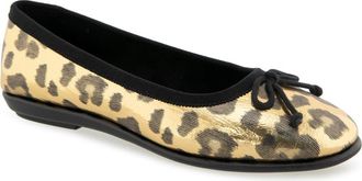 Aerosoles Homebet Ballet Flat in Gold Met Leopard Faux Leather at Nordstrom Rack, Size 7.5