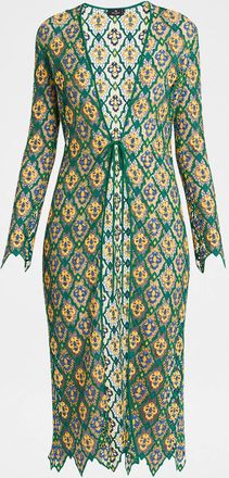 Etro Lace Knit Midi Cardigan Dress