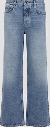 Off-white Gebroken witte halve pijl slanke, ontspannen jeans