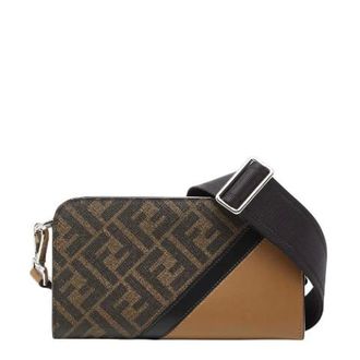 Fendi Pre-owned Cross Body Bags, female, Brown, Size: ONE SIZE Pre-owned Zucchino Diagonal Camera Case Shoulder Bag