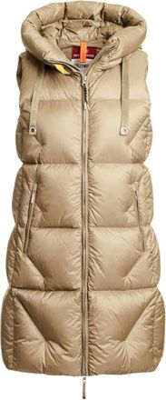 Parajumpers Zuly Gevoerd Vest met Capuchon - Dames - Jassen - Beige - Maat: M Nylon
