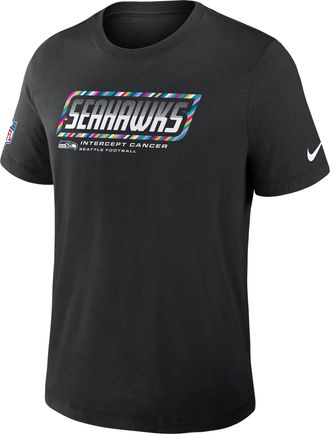 Nike Seattle Seahawks Crucial Catch Sideline Nike Mens Dri-FIT NFL T-Shirt in Black | 034J00AZUU-F9R