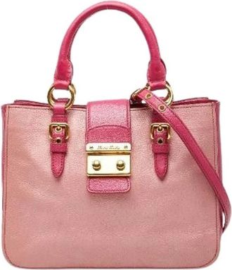 Miu Miu Pre-owned Handbags, female, Pink, Size: ONE SIZE Pre-owned Leather Handbag