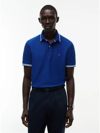 Tommy Hilfiger Mens Regular Fit Tipped Wicking Polo - Anchor Blue - XXXL