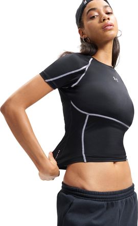 Under Armour Trainingsshirt UNDER ARMOUR HEATGEAR ELITE, Damen, Gr. XXL, ultimate schwarz,, reflective, Obermaterial: 81% Polyester, 19% Elastomultiester, Rundhals