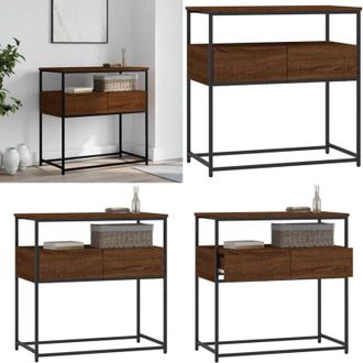 vidaXL Tavolino Consolle Rovere Marrone 75x40x75cm Legno Multistrato - Tavolo da ingresso - Tavolo da soggiorno