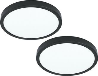 Loops 2 PACK Wall / Ceiling Light Black 285mm Round Surface Mounted 20W LED 4000K