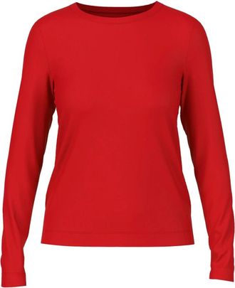 Marc Cain Tops, Dames, Rood, 2Xl, Geribbeld shirt met lange mouwen
