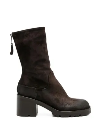 Strategia Boots Leather Brown Velour Ebony