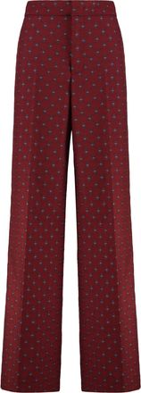 Etro Etro Womens Wool Blend Trousers - Dark Red - Size EU 42 (Womens)
