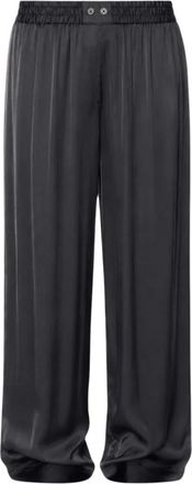 Zadig&Voltaire Satin Wide Broeken - Dames - Wijde Broeken - Zwart - S - Satijn - Broeken