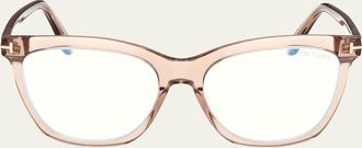 Tom Ford Butterfly Blue Block Optical Frames