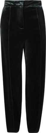 Blanca Vita Groene Velvet Cropped Broek - Dames - Sweatpants - Groen - 2XS - Polyester - Broeken