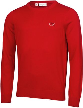 Calvin Klein Mens Round Neck Golf Sweater - Red - XXXXL