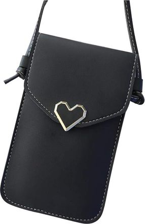 Generic Crossbody Touchable Leather Change Bag Shoulder Bag Bag Wallet Phone Womens Bag Leather Shoulder Bag for Women (Black, One Size)