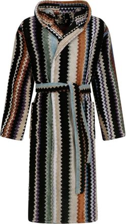 Missoni Home Lange Curt Chevron Capuchonbadjas - unisex - Badjassen - Veelkleurig - M - Katoen - Nachtkleding